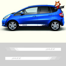 Adesivo de vinil para veículo honda jazz, adesivo esportivo com faixas laterais, decalque automotivo, estilo gráfico, esporte 2024 - compre barato