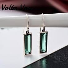 Volta Van-Pendientes de Plata de ley 925 con cristales verdes, joyería geométrica elegante, 2021 2024 - compra barato