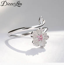 Personality Fashion Vintage New Pink Flower Rings For Women Punk Thai Silver Resizable Rings 2024 - buy cheap
