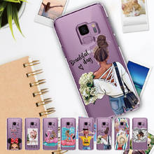 Модный Стильный чехол для девочек Samsung Galaxy Note 8 9 10 A7 A8 S8 S9 S10 S20 Plus, мягкий тонкий защитный прозрачный чехол с кристаллами 2024 - купить недорого