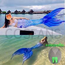 Customized Luxury Mermaid Tail Swimwear Kids Adults Mermaid Tails Bikinis Beach Swimming Cosplay Costume Clothes for Women Girls 2024 - buy cheap