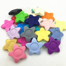 10 pcs 45mm large Star Silicone Beads Baby Teething BPA  Free Silicone Teething Beads Food Grade Baby Chew Teething Necklace DIY 2024 - buy cheap