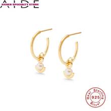 AIDE S925 Silver Drop Earrings For Women Vintage Pearl Earring Dangle Girl Fine Jewelry Piercing Pendientes Brincos Bijou Gift 2024 - buy cheap