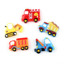Kawaii Colorful Resin Fire truck Cabochons 10pcs 18*28mm Flatback Ornament Accessories Embellishments Scrapbooking Photo Frame 2024 - buy cheap