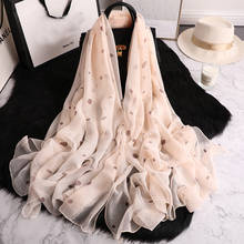 2021 hot sale summer women scarf big size pashmina silk scarves dot print beach stoles shawls and wraps silk scarves hijabs 2024 - buy cheap