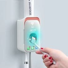 Espremedor automático de pasta de dente de parede, dispensador de plástico à prova de poeira, suporte de escova para banheiro, acessórios 2024 - compre barato
