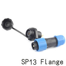 Sp13 conector à prova d' água tipo flange ip68, plugue de aviação 1/2/3/4/5/6/7/8 pinos, conectores de cabo, tomada e soquete 2024 - compre barato