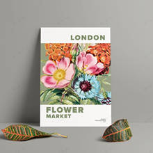 Póster de mercado de flores de Londres, arte de pared imprimible Floral, pintura impresa en lienzo, regalo de floristería, ilustración, Impresión de Arte Moderno 2024 - compra barato