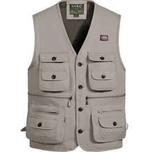 men Outdoor vest male pocket large size spring autumn men's waistcoat waistcoat thin large size cotton breathable mesh vest 2024 - buy cheap