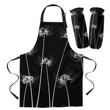 Фартук Lycoris с цветочным узором, кухонный фартук для дома, для выпечки, нагрудник для талии, женские фартуки чистящие средства 2024 - купить недорого