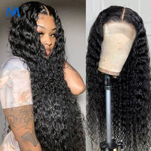 28 30 inch Deep Wave Closure Wig Human Hair Lace Wigs For Black Women 200 Density  Prepluck Knots Wigs Remy 4x4 Frontal Lace Wig 2024 - buy cheap