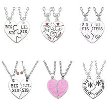 Best Friend Sister Pendant Necklace Crystal Pearl Heart BFF Sis Necklaces&Pendants For Women Men BFF Christmas Gifts Collares 2024 - buy cheap