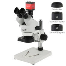 Microscópio trinocular simul-focal estéreo, 1080p, 38mp, usb, hdmi, vga, c, suporte para câmera de vídeo, 7x, 45x, 90x, ferramenta de reparo de solda pcb, telefone 2024 - compre barato