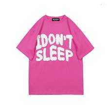 Summer Fashion Red Women T Shirt I Do Not Sleep Letter Harajuku Casual Loose O-neck Short Sleeve Tees Tops 2024 - buy cheap