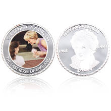 The Last Rose of England Princess Diana 20th Anniversary 999.9 Silver Coin Home Decor Royal Diana Challenge Coin 2024 - buy cheap