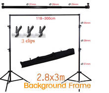 2.8M X 3M Pro Adjustable Background Support Stand Photo Backdrop Crossbar Kit Photography stand +3 clips for Photo Studio 2024 - buy cheap