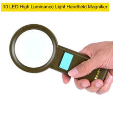 10 LED Handheld Magnifier High Luminance Reading Lighting Jewelry Magnifying Glass Handle Enlarge Mirror Loupe Repair Tools 2024 - buy cheap