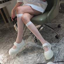 Meias japonesas ultra-finas de cano alto, meias transparentes para cosplay 2024 - compre barato