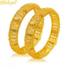 Ethlyn-Pulseras de lujo para mujer, brazaletes de estilo africano y etíope, Color dorado, para novia, Dubái, MY57, 2 unids/lote 2024 - compra barato