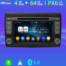 Android 10 PX6 4G+64G GPS Navigation Car Multimedia Player For Fiat Bravo 2007-2012 4G LTE WiFi Bluetooth 5.0 Tethering DAB DSP 2024 - buy cheap