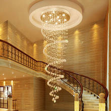 Novo lustre de cristal estilo europeu luz de escada para sala, lustre de led, iluminação camuflada de luxo para casa, hotel 2024 - compre barato