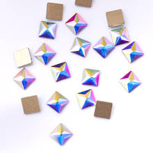 Diamantes de imitación cuadrados de 6mm para uñas, 20 piezas de piedras de cristal con reverso plano, decoraciones para manicura, gran oferta 2024 - compra barato