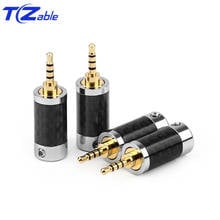 2.5mm 3.5mm Hifi Headphone Jack Solder 3.5 4 Poles Male Audio Plug Stereo Carbon Fiber Earphone Adapter Connector Balance Plug 2024 - buy cheap