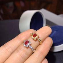 ruby ring for women  natural gemstone girl silver ring real 925 silver surface golden plated lucky birthstone birthday gift  hot 2024 - buy cheap