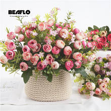 1 Bouquet 13 heads Artificial Flowers Rose Tea Bud Flower Silk Fake Flower flores for DIY Home Garden Wedding Decoration 2024 - buy cheap