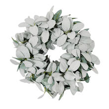 Lamb Ear Leaves Spring Summer Wreath Artificial Flower Plants Wedding Decoration Garland Restaurant Home Decor Door Wall Hanging 2024 - buy cheap