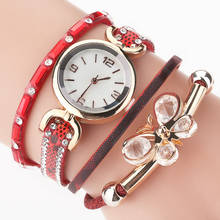 Dropshipping Women Rhinestone Bracelet Butterfly Watches Luxury Leather Quartz Dress Wristwatches Gift Clock Relogio Feminino 2024 - buy cheap