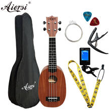 Aiersi 21 inch full set ukelele Mahogany 4 string Guitar Soprano Pineapple Gecko Ukulele with Bag Strap String Capo Tuner Picks 2024 - buy cheap