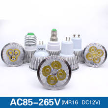 high power E14 E27 GU10 220v 9w 12w 15w led Dimmable cob spotlight lamp bulb warm cool white MR16 DC12V led light 2024 - buy cheap