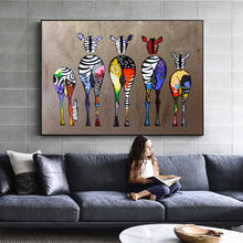 Pintura abstracta en lienzo de cinco cebra, pósteres impresos en Cuadros, arte de pared, imágenes de animales coloridos para sala de estar, decoración del hogar, Cuadros 2024 - compra barato