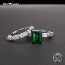 Shipei 5 цветов кольцо с натуральным изумрудом набор серебро для свадебные женские украшения 925 серебро обручальное кольцо наборы обручальное кольцо 2024 - купить недорого