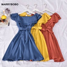 2021 White Sexy Solid Short Sleeve Women Summer Dress Ladies Ruffle Boho Black Dress Female Cute Mini Dresses 2024 - buy cheap