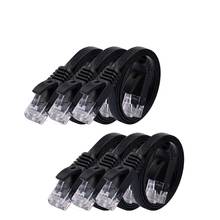 6pack 15cm 50cm 1m 2m3m5m10m 30m 98FT cable CAT6 Flat UTP Ethernet Network Cable RJ45 Patch LAN cable black/ blue / white color 2024 - купить недорого