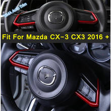 Lapetus-tira de decoración para volante de coche, accesorios interiores de ABS, 2 unidades/3 colores aptos para Mazda CX-3 CX3 2016 - 2021 2024 - compra barato