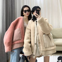 Women Winter Lambswool Coats Vintage Female Korean Loose Thick Single Breasted Cardigans Casual Lady Warm Faux Fur Outwears 2024 - buy cheap