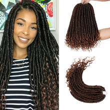 Onyx 20" Pre-Twist Goddess Hair Ombre Faux Locs Hair Extensions Synthetic Crochet Braiding Hair for Women 2024 - buy cheap