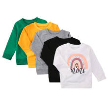 Toddler Baby Girl Rainbow Sweatshirt Top Pullover Autumn Casual Letter Print Cartoon Long Sleeve Hoodies 0-5Y 2024 - buy cheap