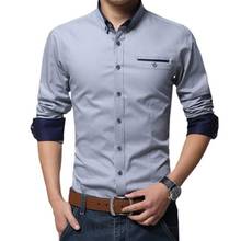 Fashion Men Solid Color Long Sleeve Cotton Turn Down Collar Shirt Slim  Blouse Top Dating Daily Life Clothing 2024 - buy cheap