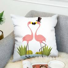 Capa de almofada animal flamingo 3d para casamento, capa de almofada decorativa em casa nórdica 45x45cm 2024 - compre barato