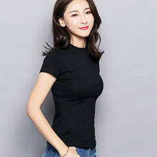 MRMT 2022 Brand New Women's T Shirt Half High Collar Solid Color Short-sleeved T-shirt for Female Tops Tshirt 2024 - buy cheap