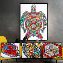 Pintura de diamante de forma especial 5D, bricolaje, parte de taladro, Kits de bordado de Arte de tortuga de Color, mosaico de resina artesanal, decoración de pared del hogar 2024 - compra barato