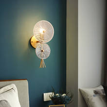 Luminária de parede estilo pós-moderno, criativa, estilo nórdico, para quarto, cabeceira, sala de estar, lâmpadas simples