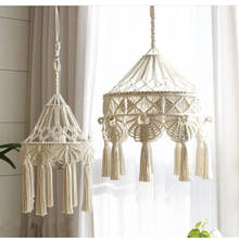 Boêmio macrame pendurado na parede ins estilo mão-tecido tapeçaria menina coração quarto sala de estar nordic lustre capa decoração 2024 - compre barato