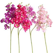 5 peças flores decorativas artificiais de orquídea doa falsa com 21 pontas para festa de casamento 2024 - compre barato