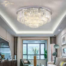 Luces de techo de cristal de lujo modernas para sala de estar, dormitorio, comedor, restaurante, lámpara creativa de Lustre de Metal redondo 2024 - compra barato