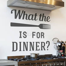 Funny Quote Wall Decal What the fork is for dinner Wall Decal Kitchen Dining Room Wall Sticker Murals Removable rb342 2024 - buy cheap